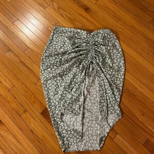 SHEIN Asymmetrical Green Floral Skirt